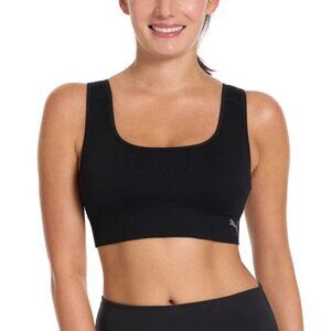 NEW 2 Pack Puma Women's L Black Gray Seamless Sports Bra Square Neck